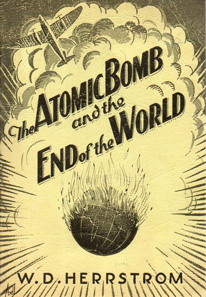 Poster ancien, alarmiste à propos de la bombe atomique